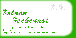 kalman heckenast business card